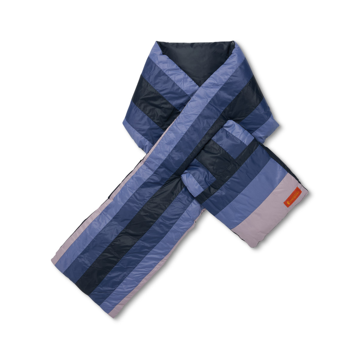Fuego Down Scarf, Carbon Stripes, Detail