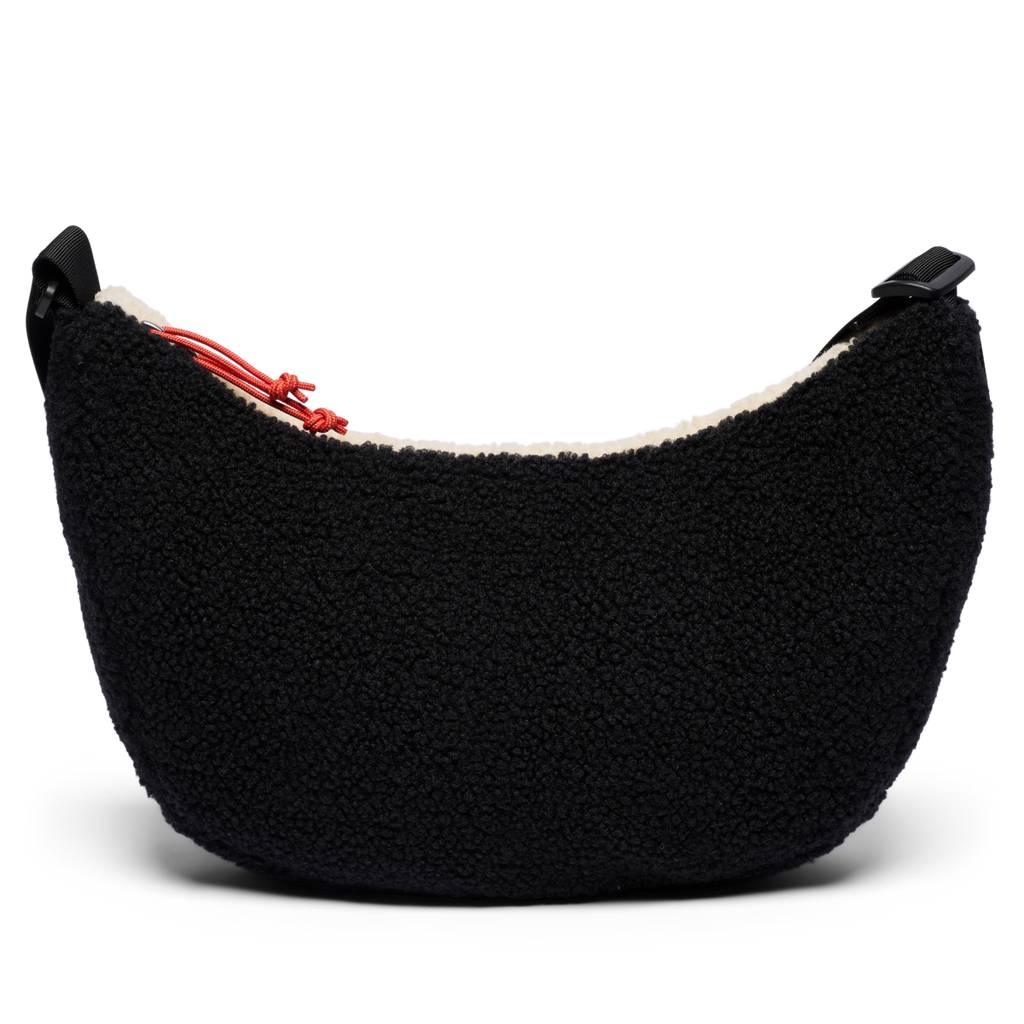 High Pile Fleece 6L Crescent Bag, Black/Cream