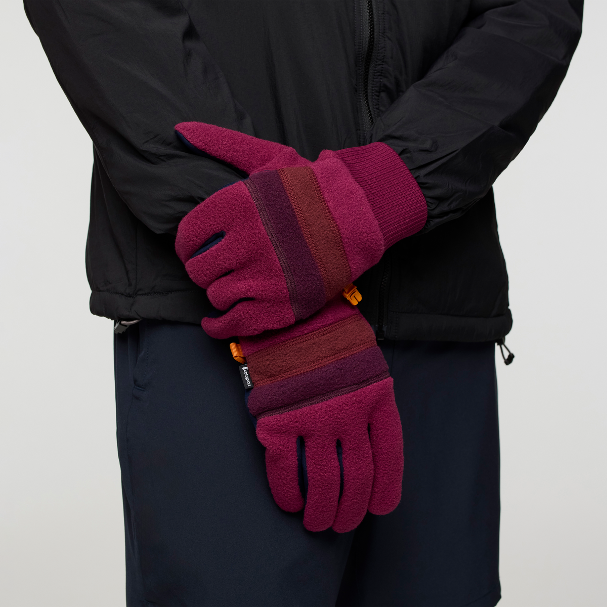Teca Fleece Gloves, Jam, Detail