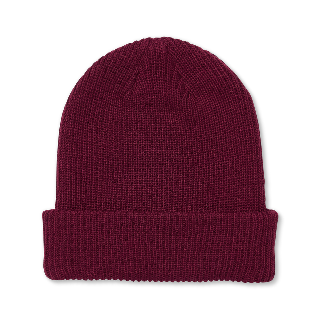 Wharf Beanie - Cotopaxi Patch, Mulberry, Detail