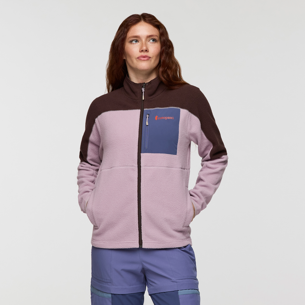 Abrazo Fleece Full-Zip Jacket - Women's, Coffee/Quartz, Model Caitlyn