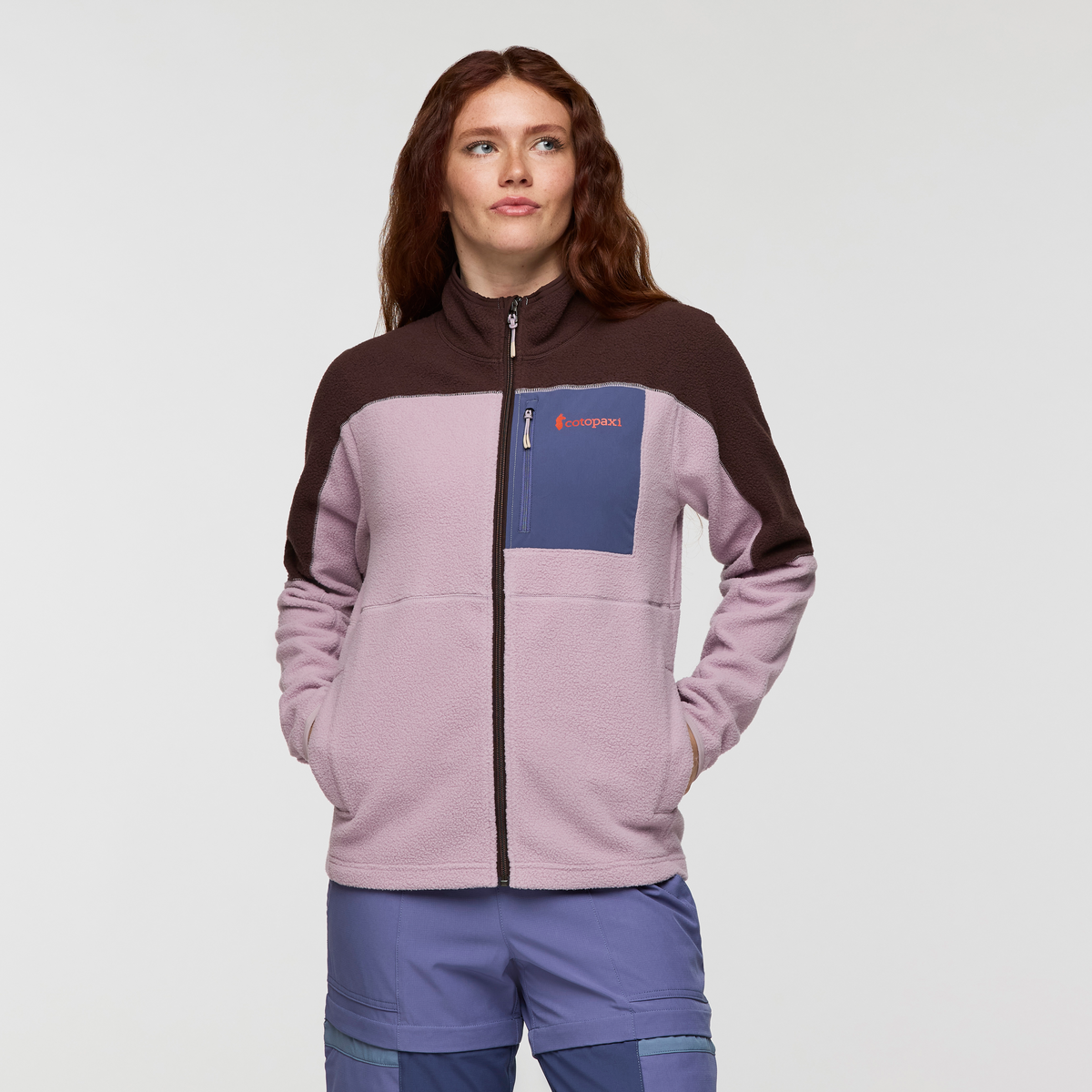 Abrazo Fleece Full-Zip Jacket - Women's, Coffee/Quartz, Model Caitlyn