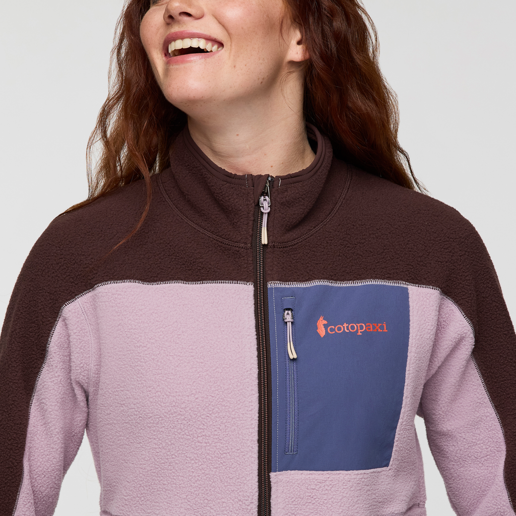 Abrazo Fleece Full-Zip Jacket - Women's, Coffee/Quartz, Model Caitlyn