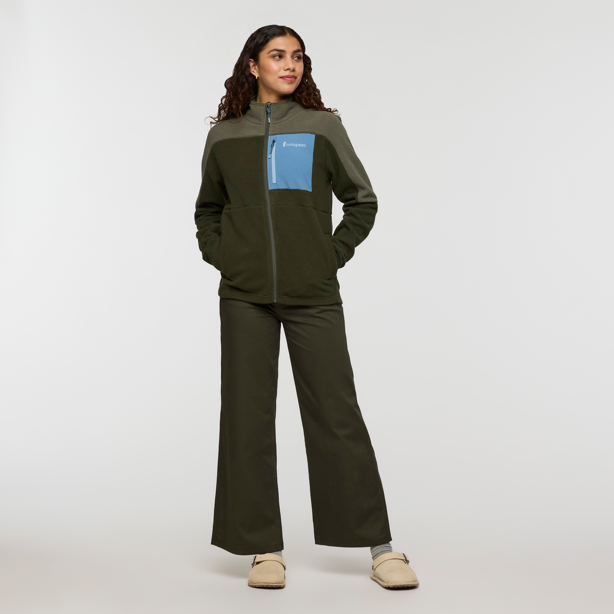 Abrazo Fleece Full-Zip Jacket - Women's, Fatigue/Woods, Model Avery