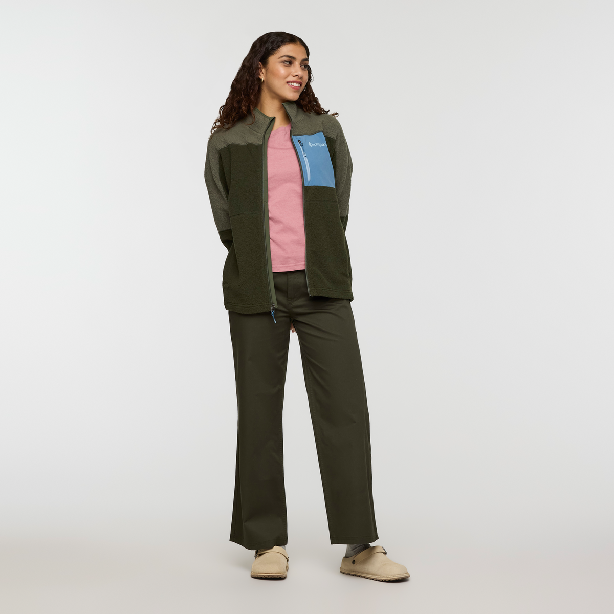 Abrazo Fleece Full-Zip Jacket - Women's, Fatigue/Woods, Model Avery