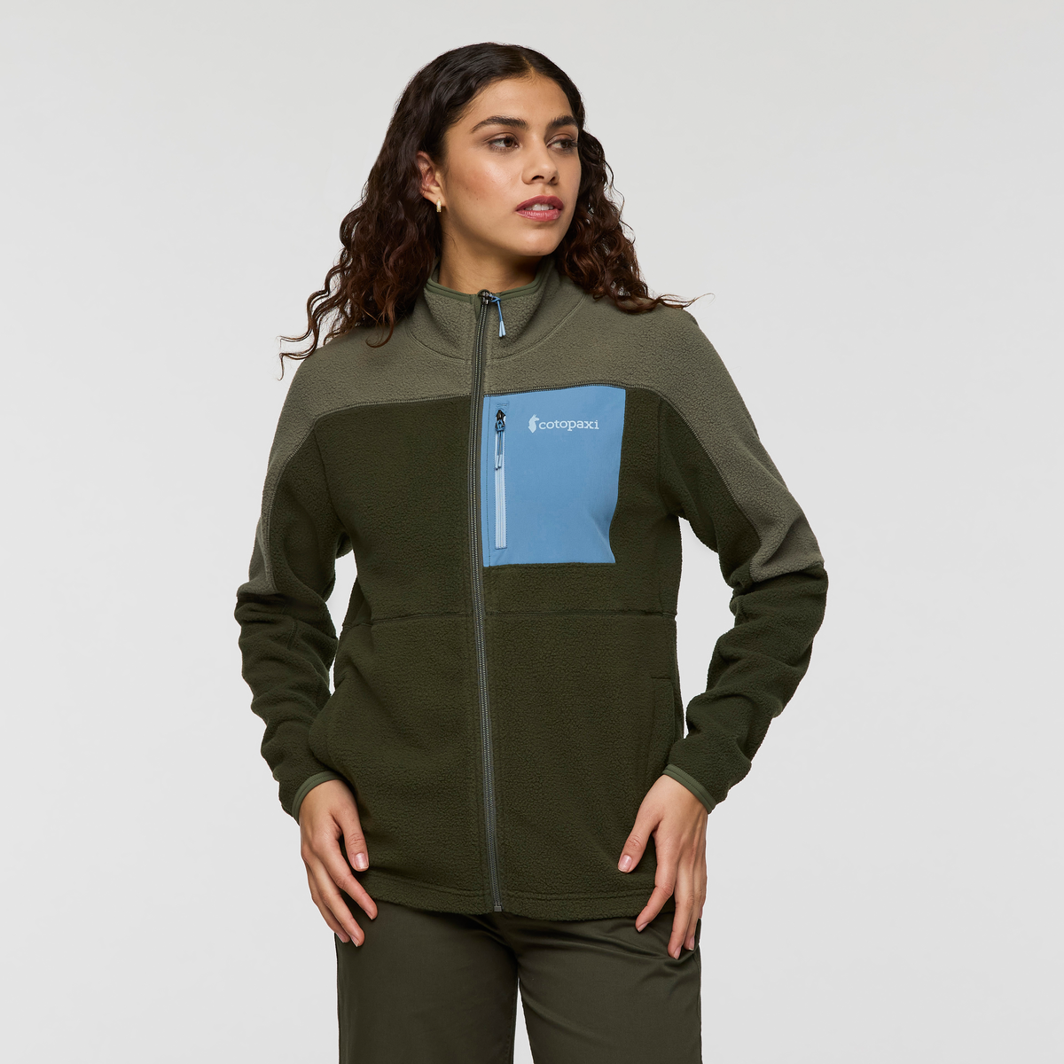 Abrazo Fleece Full-Zip Jacket - Women's, Fatigue/Woods, Model Avery