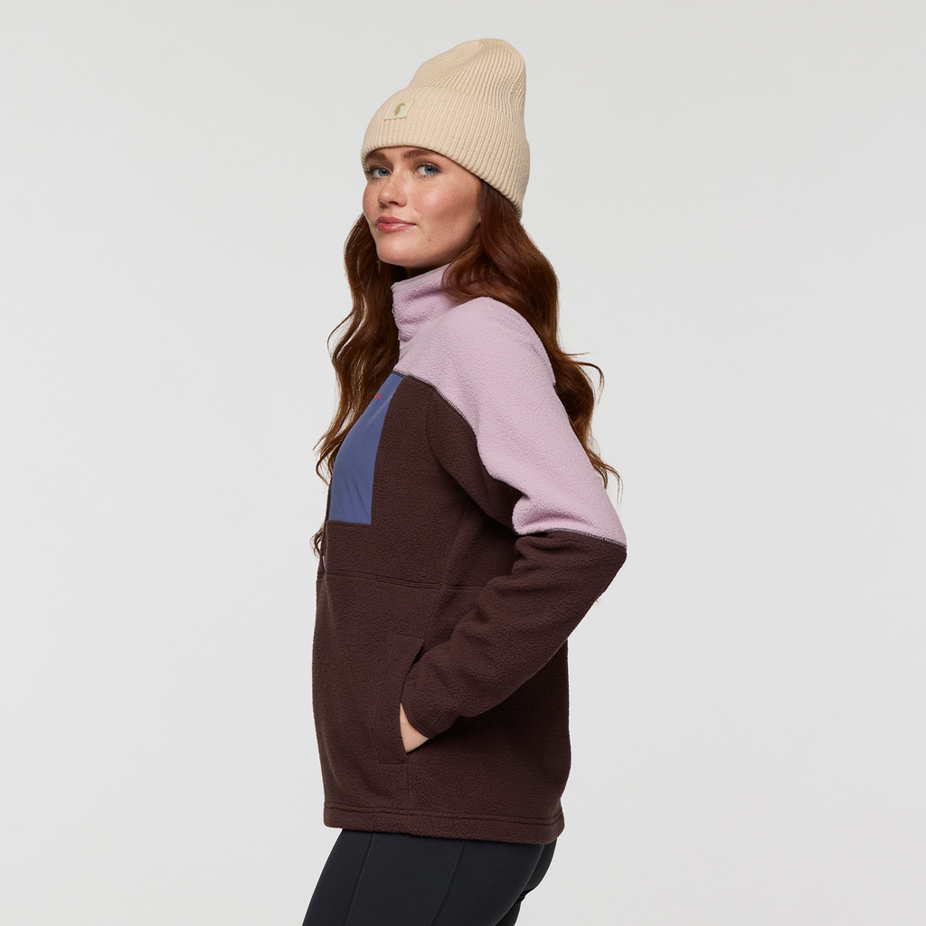 Abrazo Fleece Half-Zip Jacket - Women's, Quartz/Coffee, Model Caitlyn