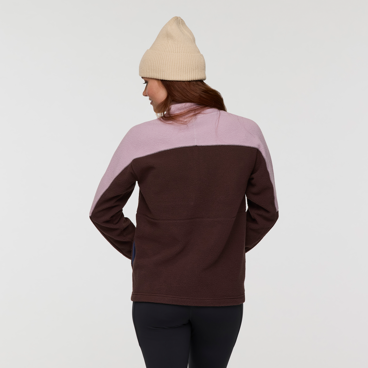 Abrazo Fleece Half-Zip Jacket - Women's, Quartz/Coffee, Model Caitlyn