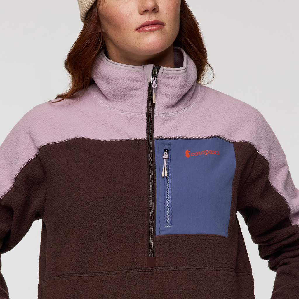 Abrazo Fleece Half-Zip Jacket - Women's, Quartz/Coffee, Model Caitlyn