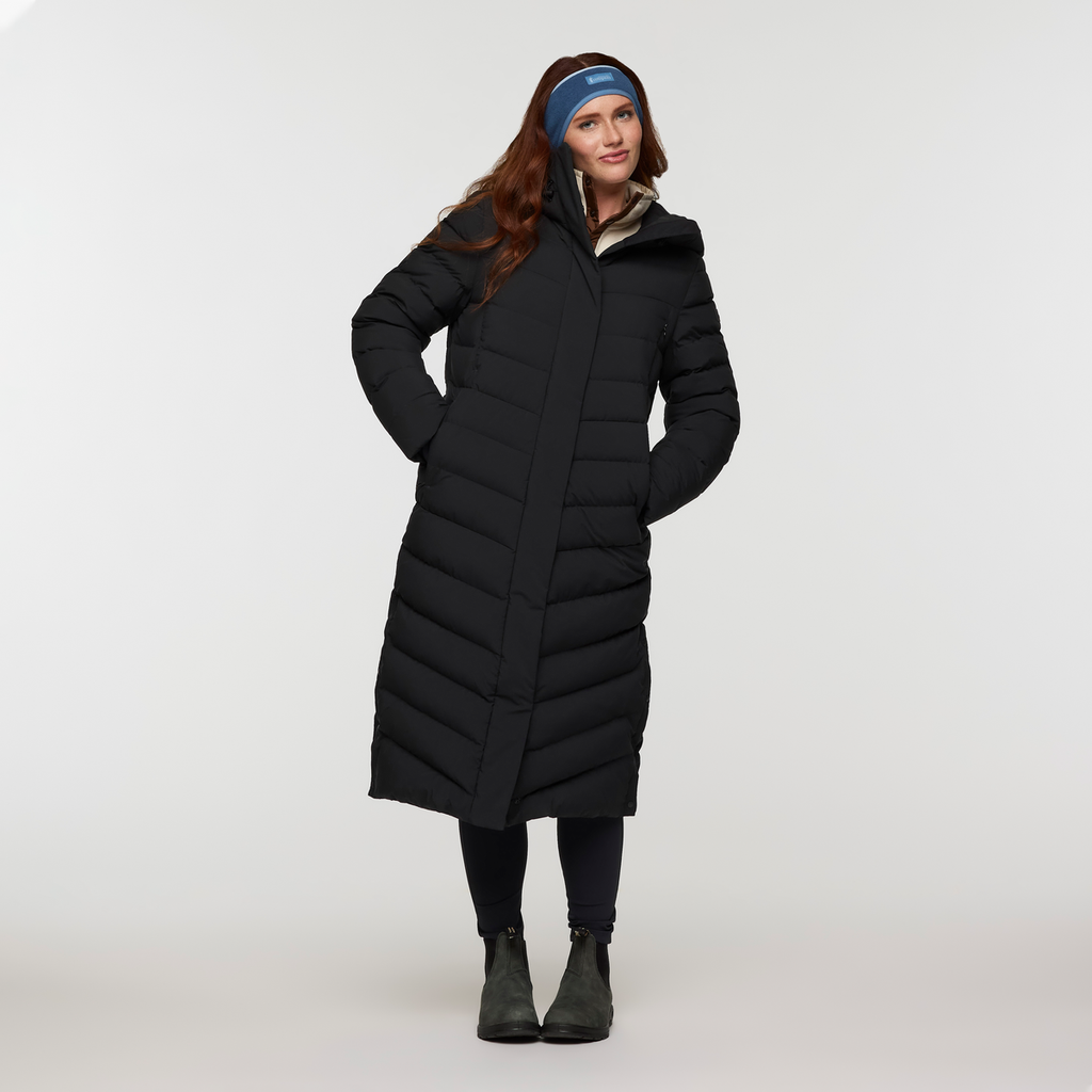 Alivio Down Long Parka - Women's, Cotopaxi Black, Model Caitlyn
