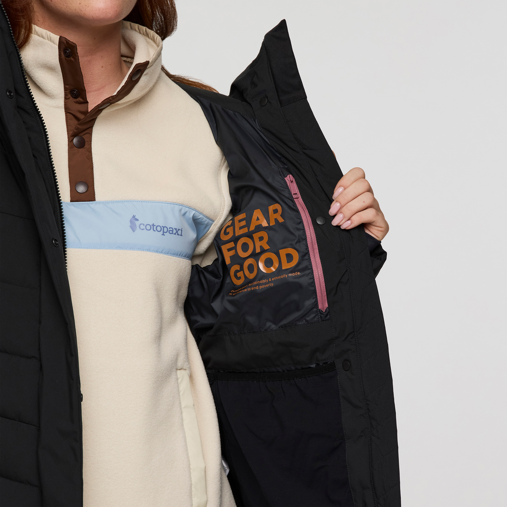 Alivio Down Long Parka - Women's, Cotopaxi Black, Model Caitlyn