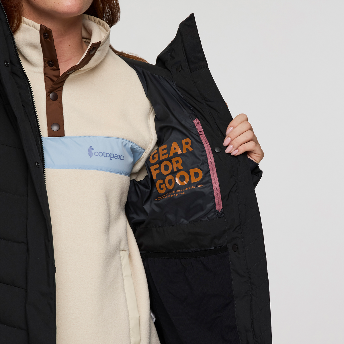 Alivio Down Long Parka - Women's, Cotopaxi Black, Model Caitlyn