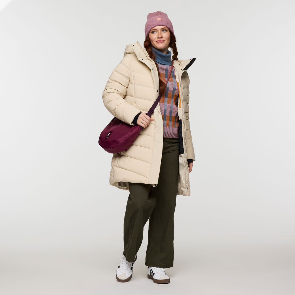 Alivio Down Parka - Women's, Cream, Model Caitlyn