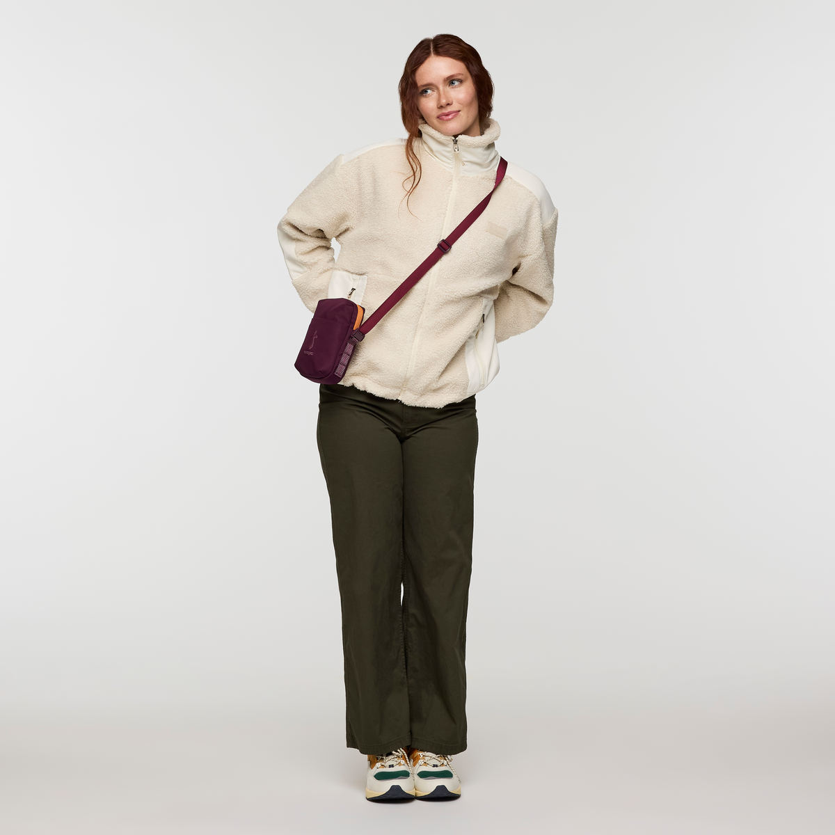 Bacano Fleece Jacket - Women's, Cream/Bone, Model Caitlyn