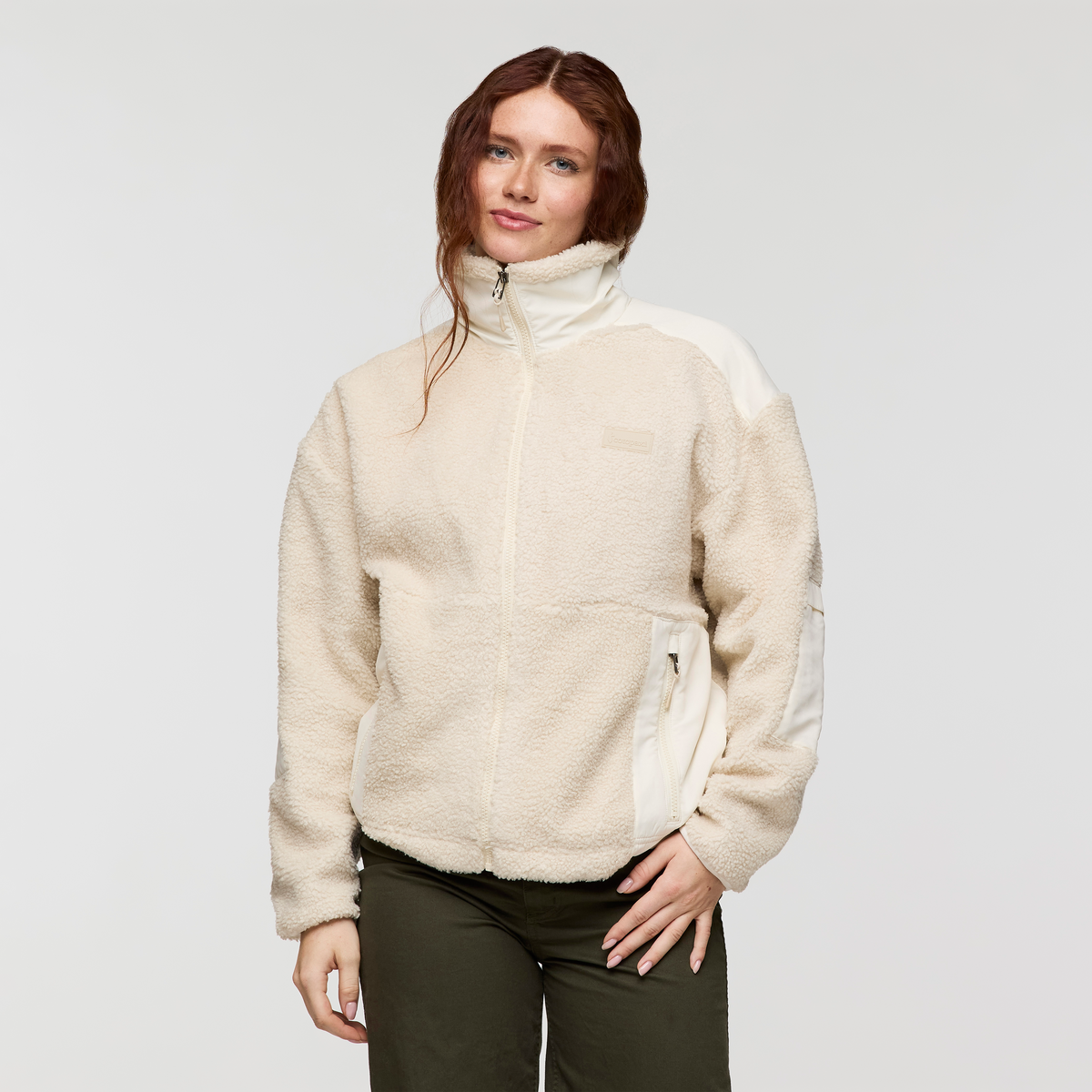 Bacano Fleece Jacket - Women's, Cream/Bone, Model Caitlyn