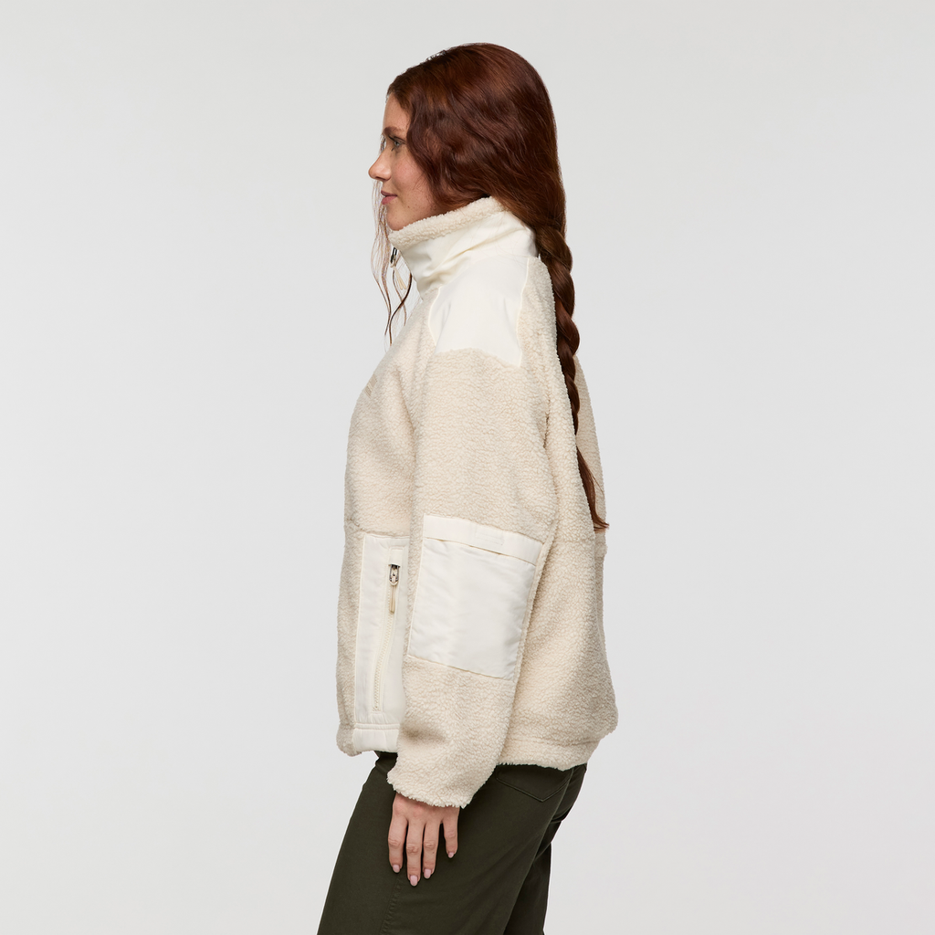 Bacano Fleece Jacket - Women's, Cream/Bone, Model Caitlyn