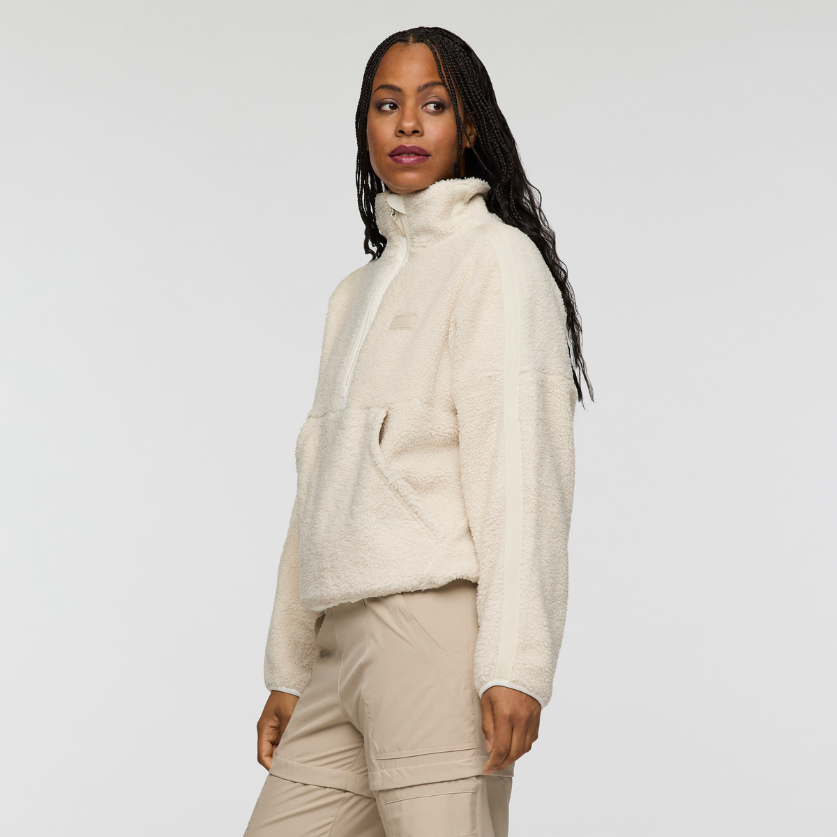Bacano Fleece Pullover - Women's, Cream/Bone, Model Charlie