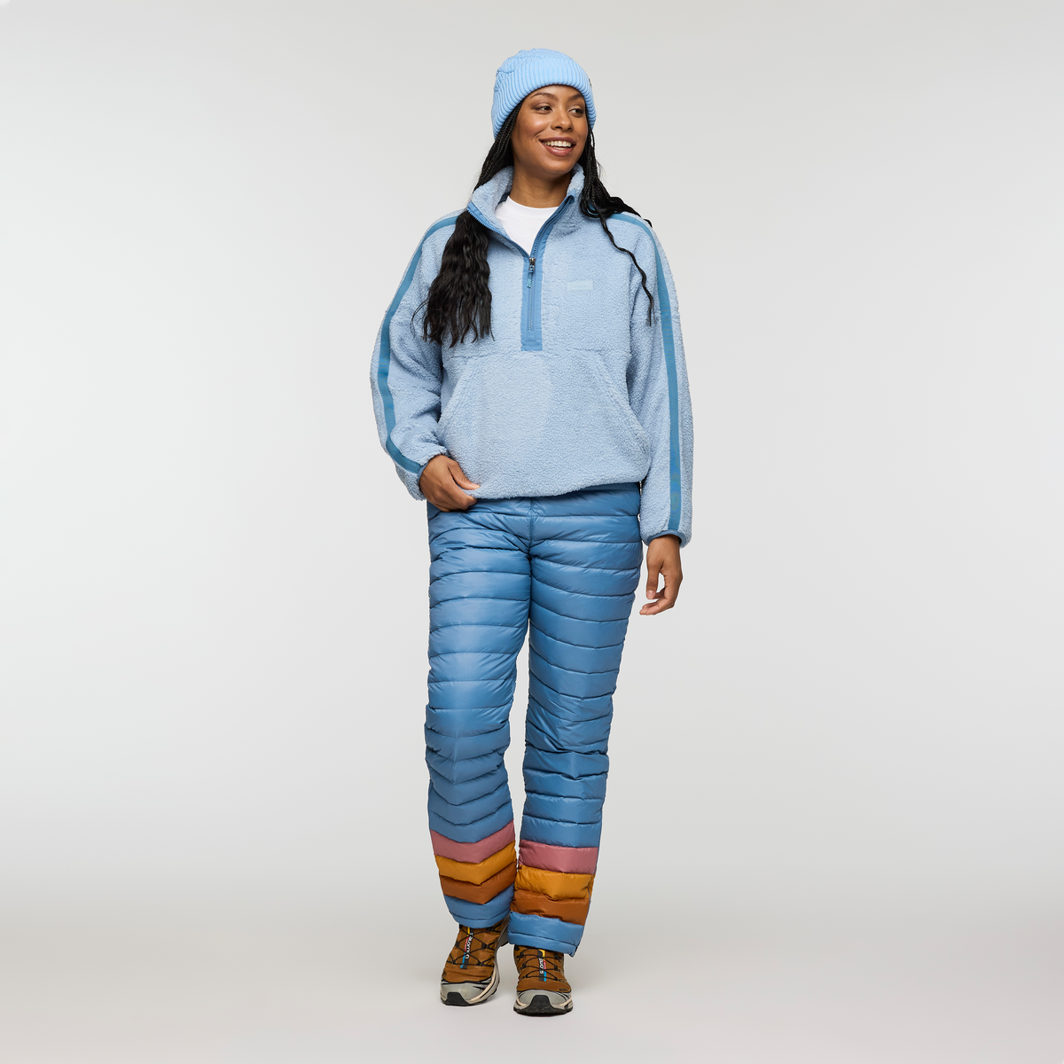 Bacano Fleece Pullover - Women's, Iceberg/Fjord, Model Charlie