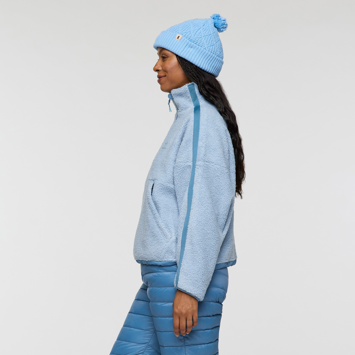 Bacano Fleece Pullover - Women's, Iceberg/Fjord, Model Charlie