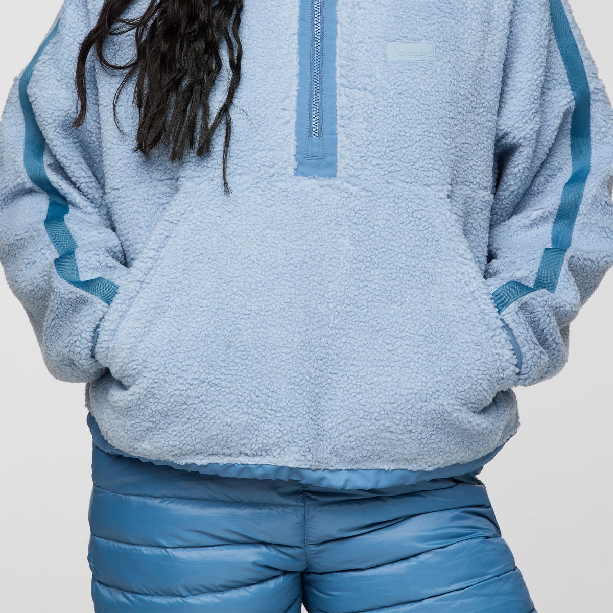 Bacano Fleece Pullover - Women's, Iceberg/Fjord, Model Charlie