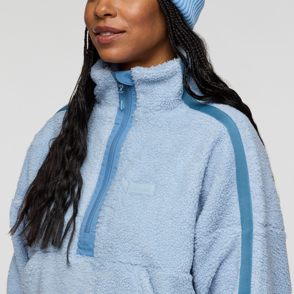 Bacano Fleece Pullover - Women's, Iceberg/Fjord, Model Charlie