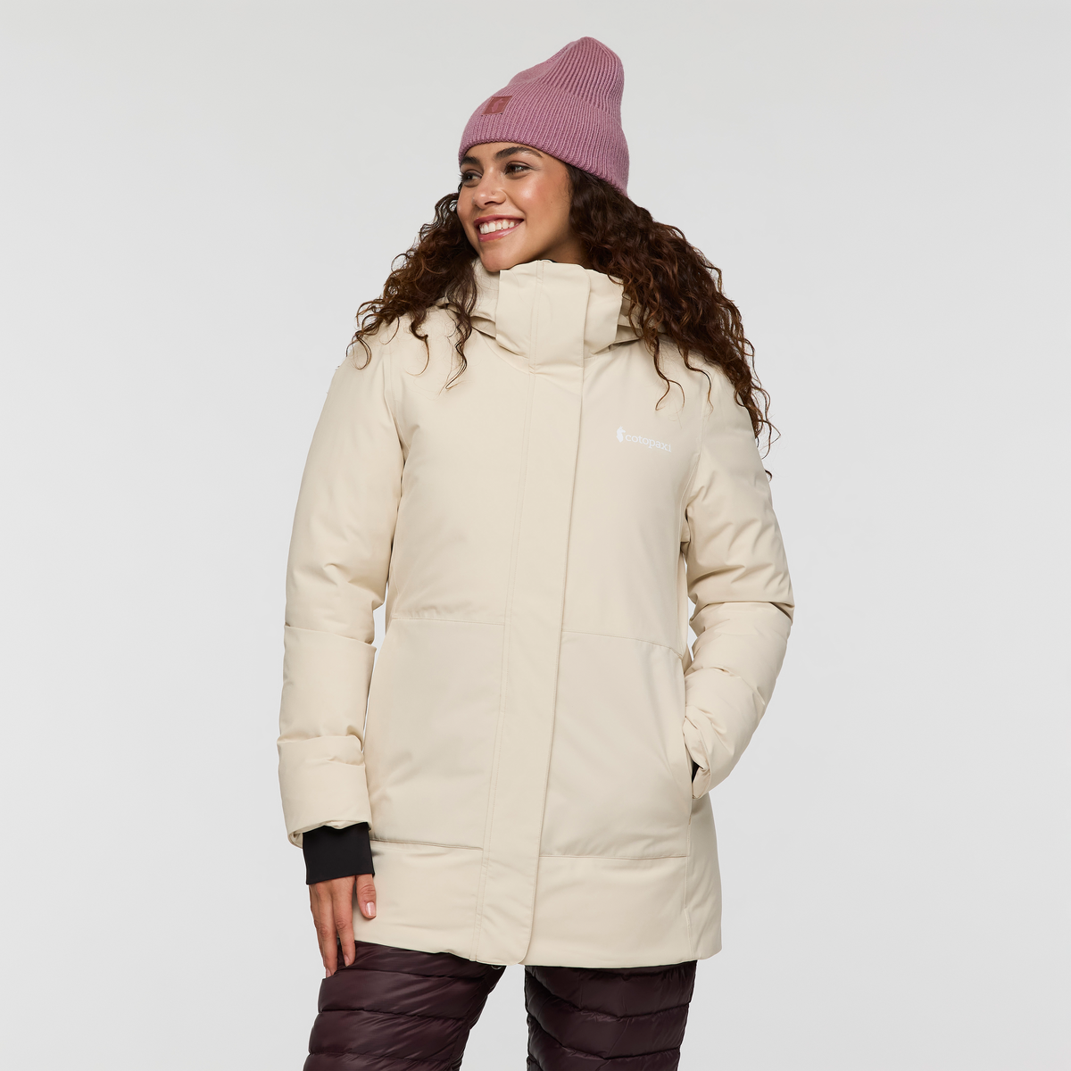 Calidez Down Parka - Women's, Cream, Model Avery