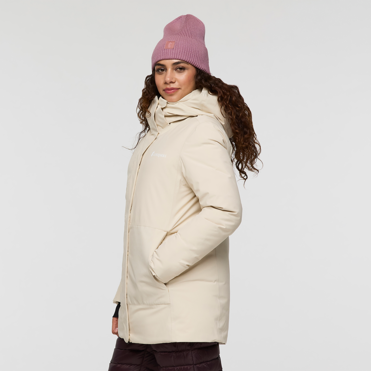 Calidez Down Parka - Women's, Cream, Model Avery