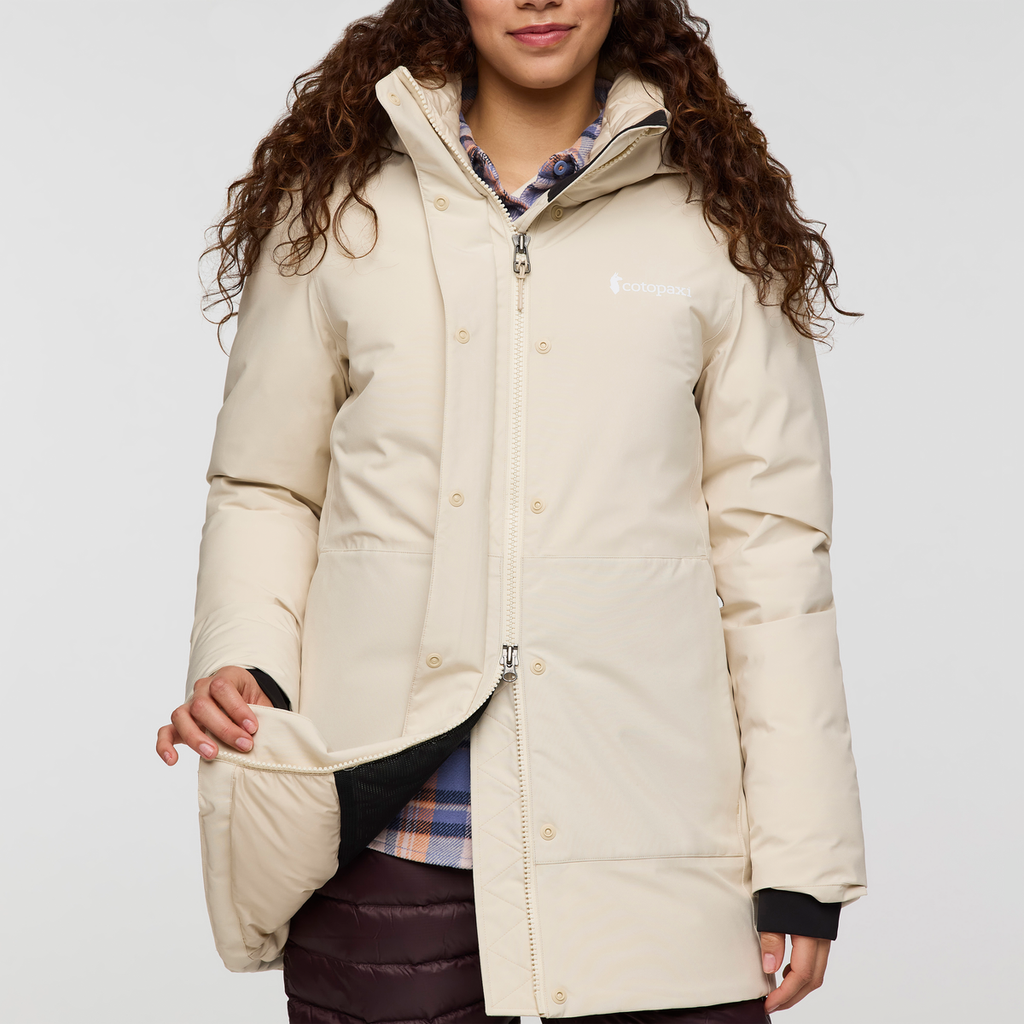 Calidez Down Parka - Women's, Cream, Model Avery