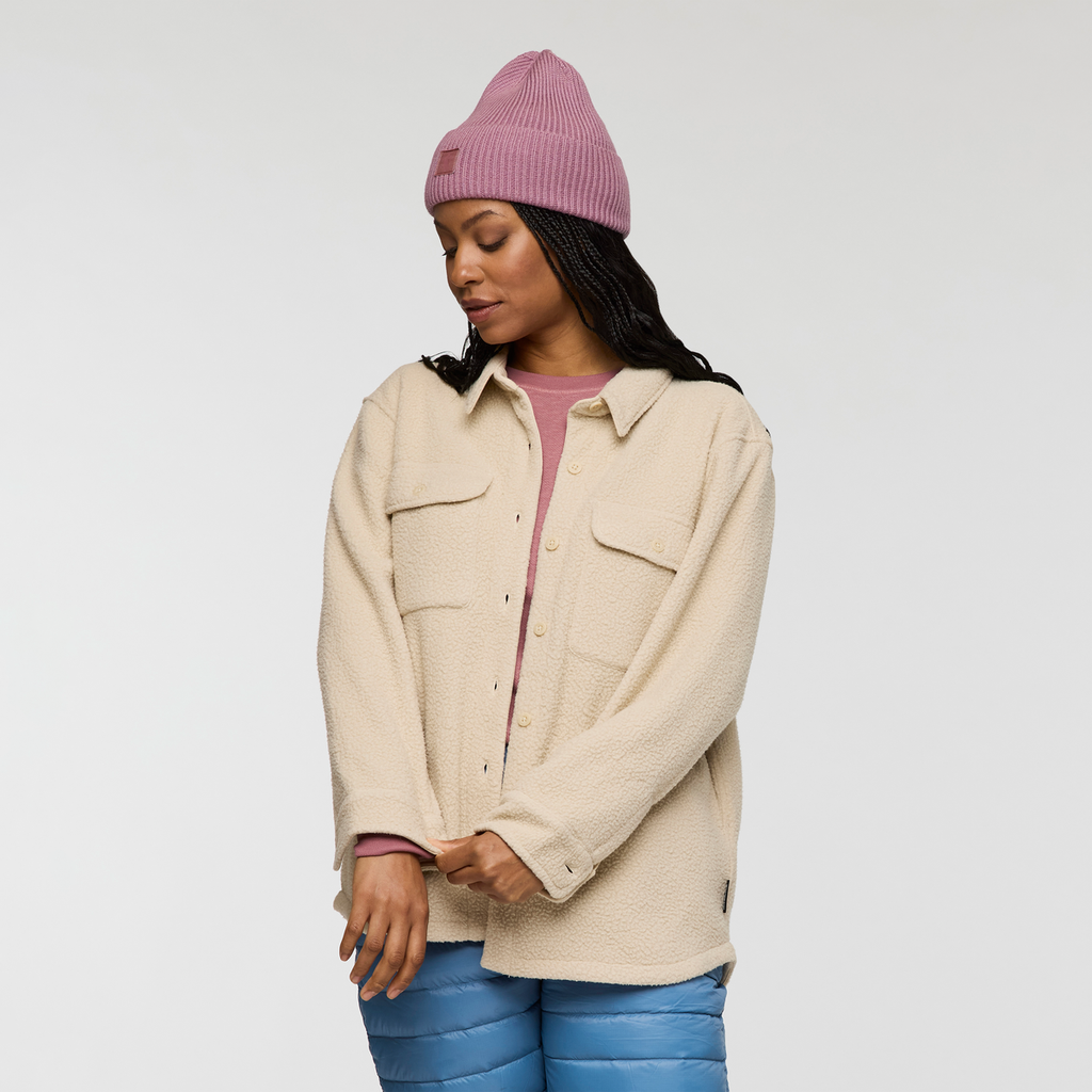 Cameta Shacket - Women's, Cream, Model Charlie