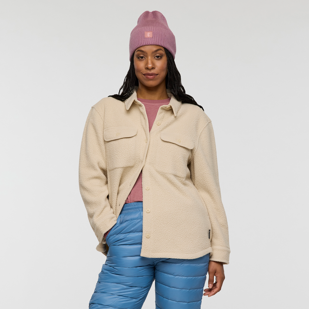 Cameta Shacket - Women's, Cream, Model Charlie