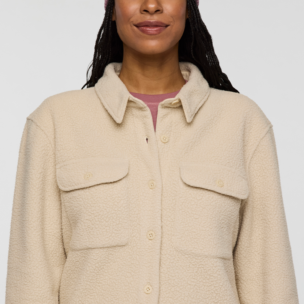 Cameta Shacket - Women's, Cream, Model Charlie