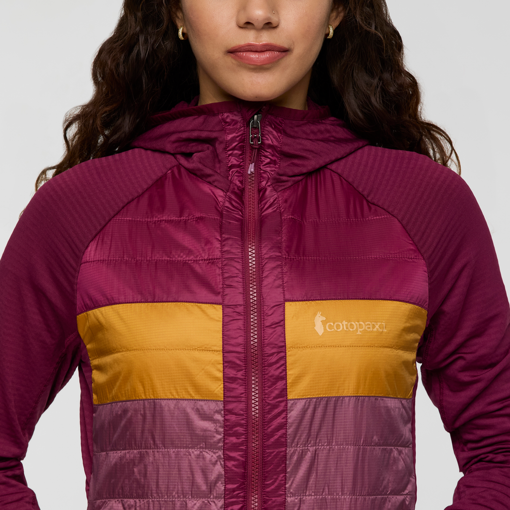 Capa Hybrid Insulated Hooded Jacket - Women's, Jam/Fig, Model Avery
