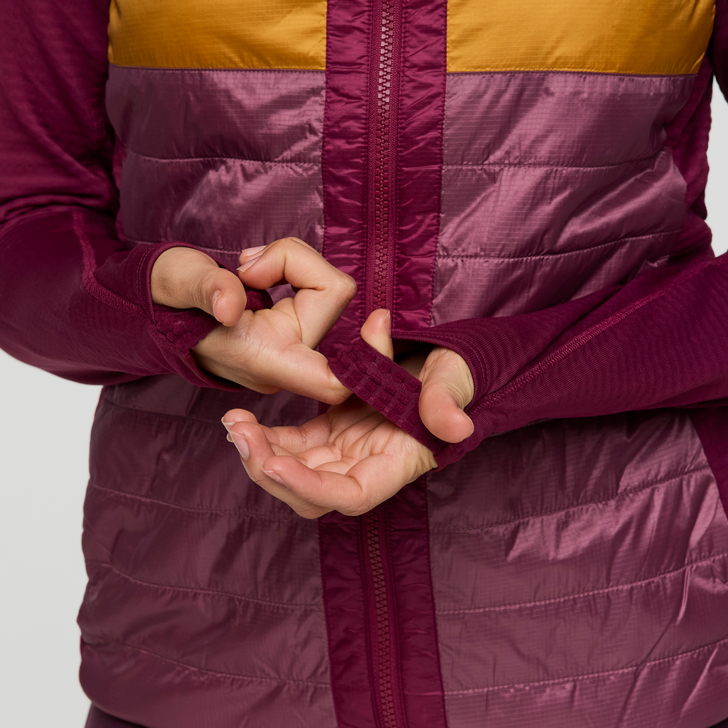 Capa Hybrid Insulated Hooded Jacket - Women's, Jam/Fig, Model Avery