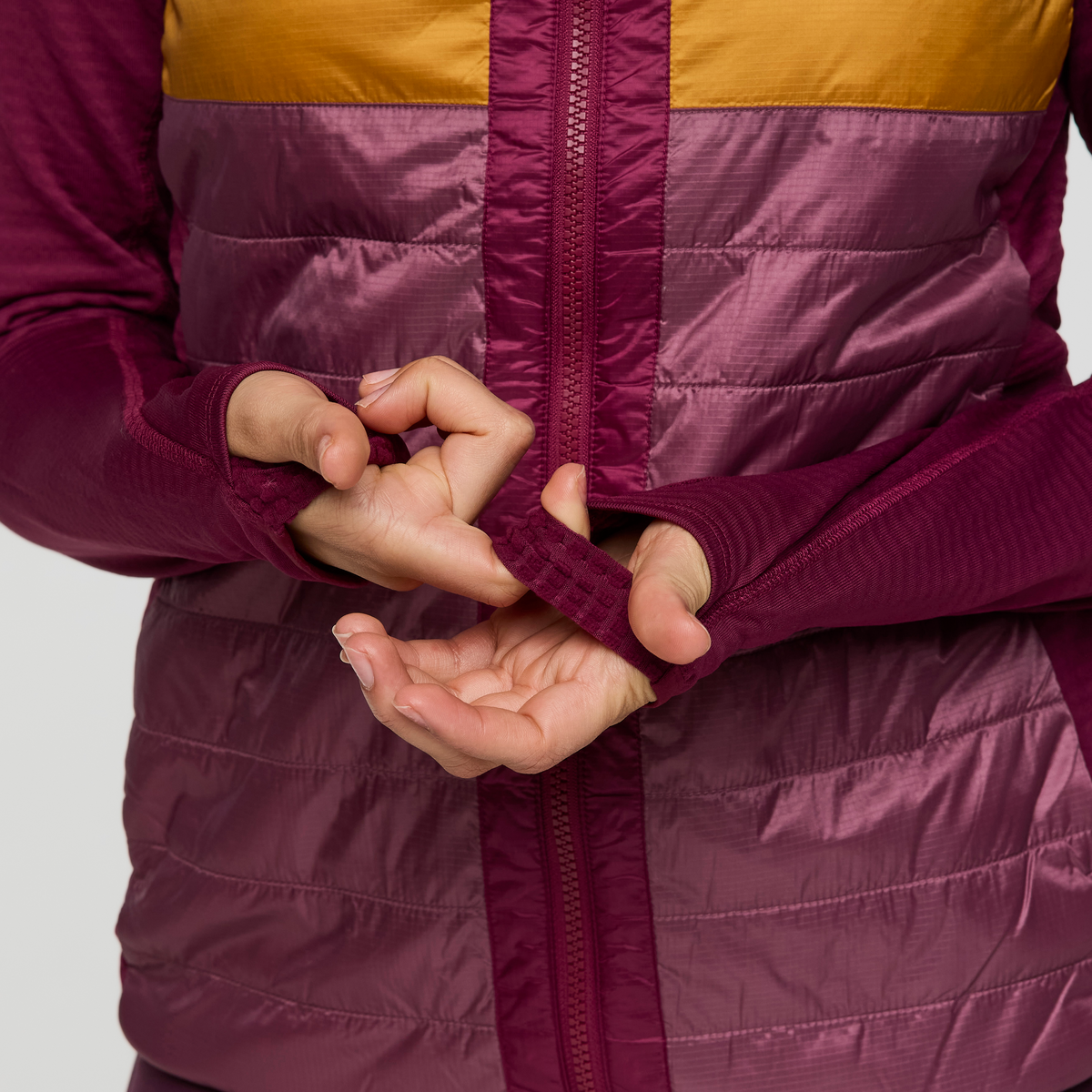 Capa Hybrid Insulated Hooded Jacket - Women's, Jam/Fig, Model Avery