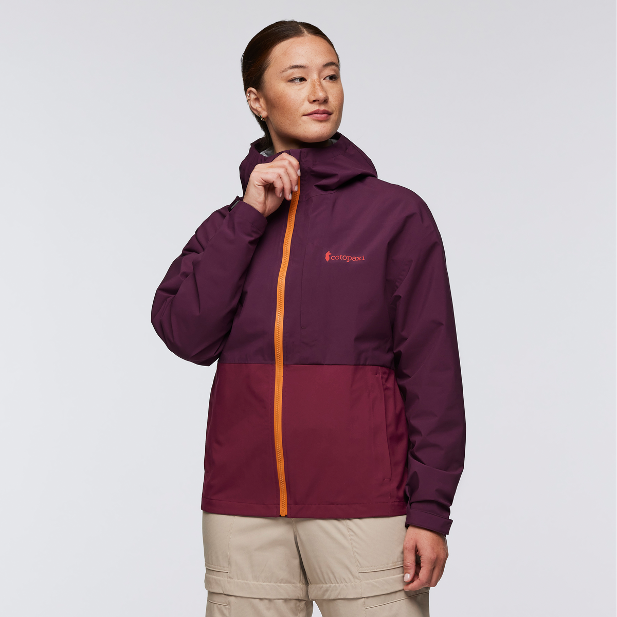 Cielo Rain Jacket - Women's, Blackberry/Jam, Model Aya