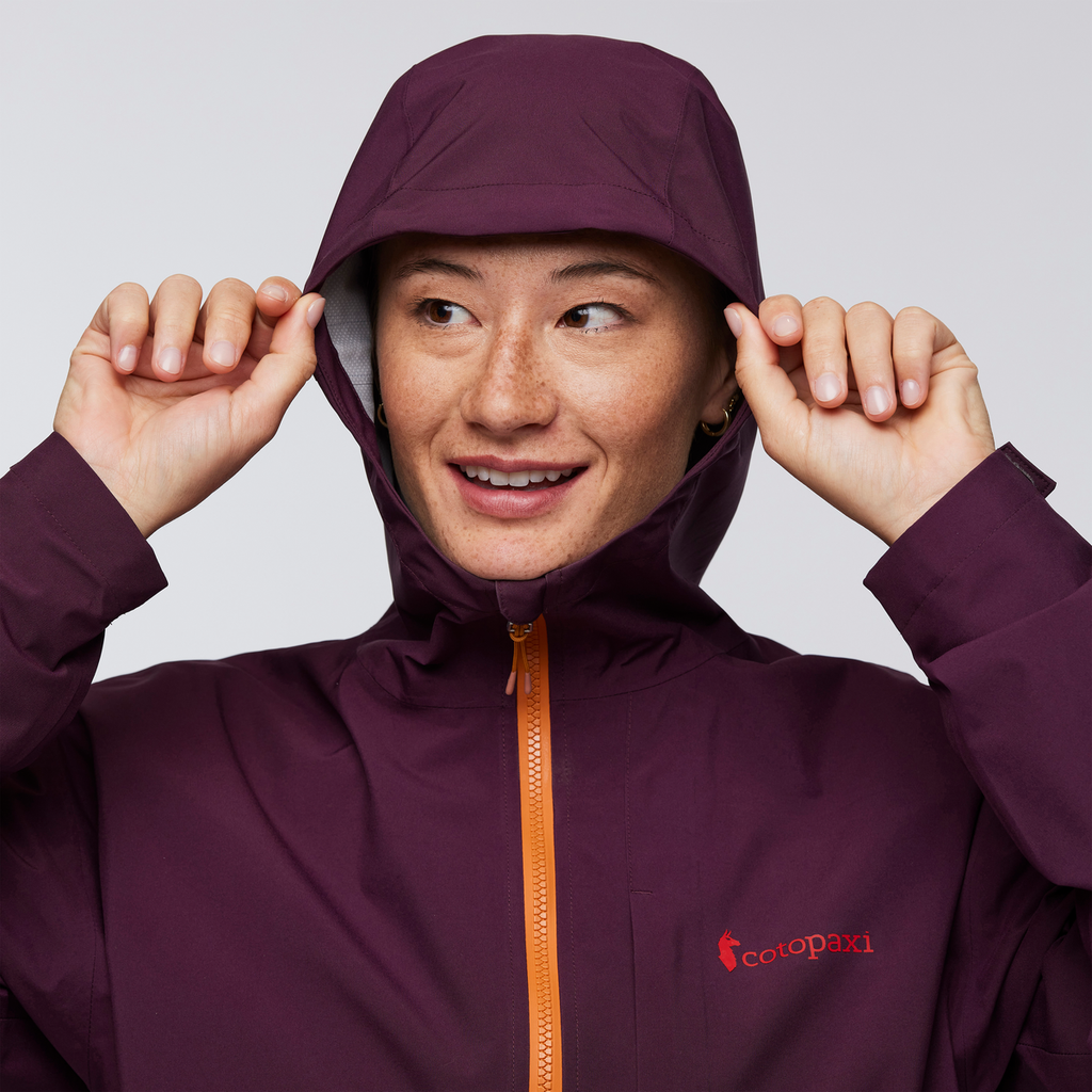 Cielo Rain Jacket - Women's, Blackberry/Jam, Model Aya