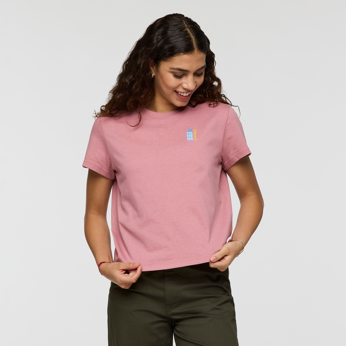 Cotopaxi Bloom T-Shirt - Women's, Dusty Rose, Model Avery