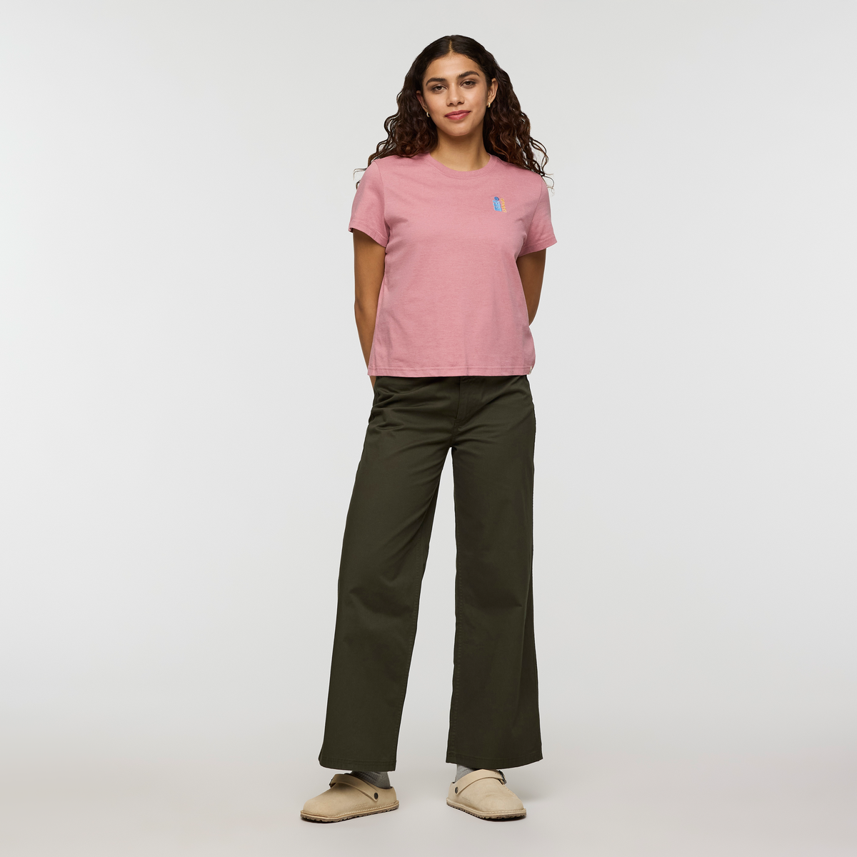 Cotopaxi Bloom T-Shirt - Women's, Dusty Rose, Model Avery