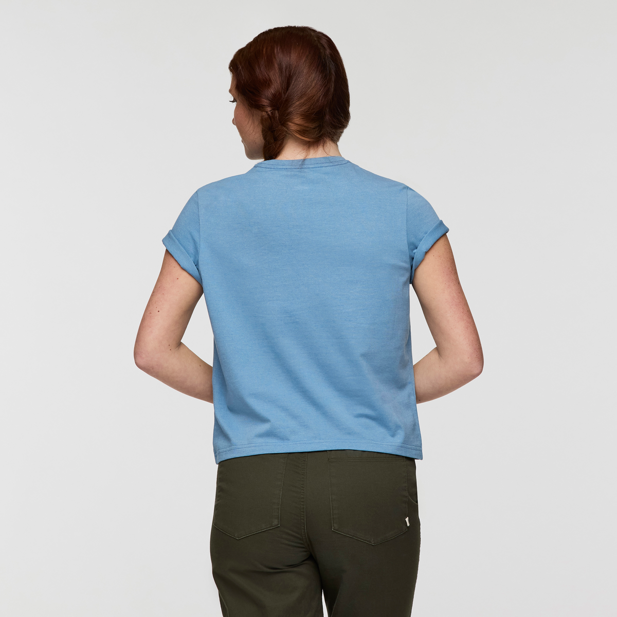 Cotopaxi Bloom T-Shirt - Women's, Fjord, Model Caitlyn