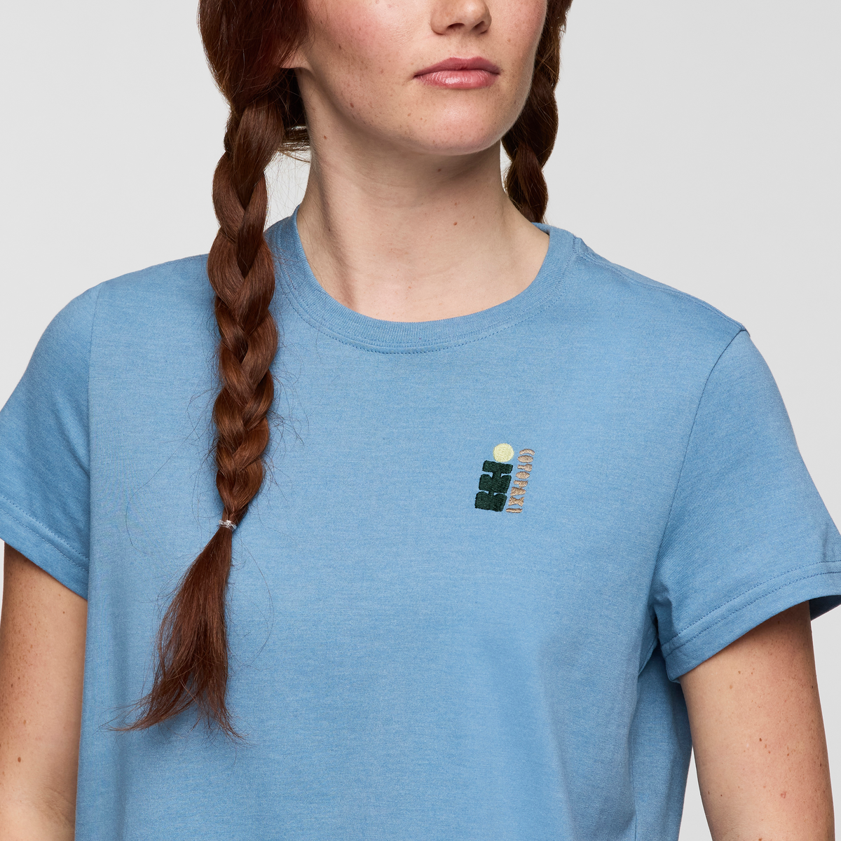 Cotopaxi Bloom T-Shirt - Women's, Fjord, Model Caitlyn