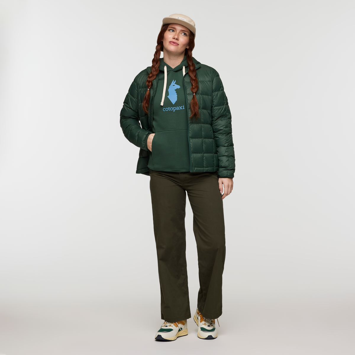Cotopaxi Llama Pullover Hoodie - Women's, Cargo, Model Caitlyn