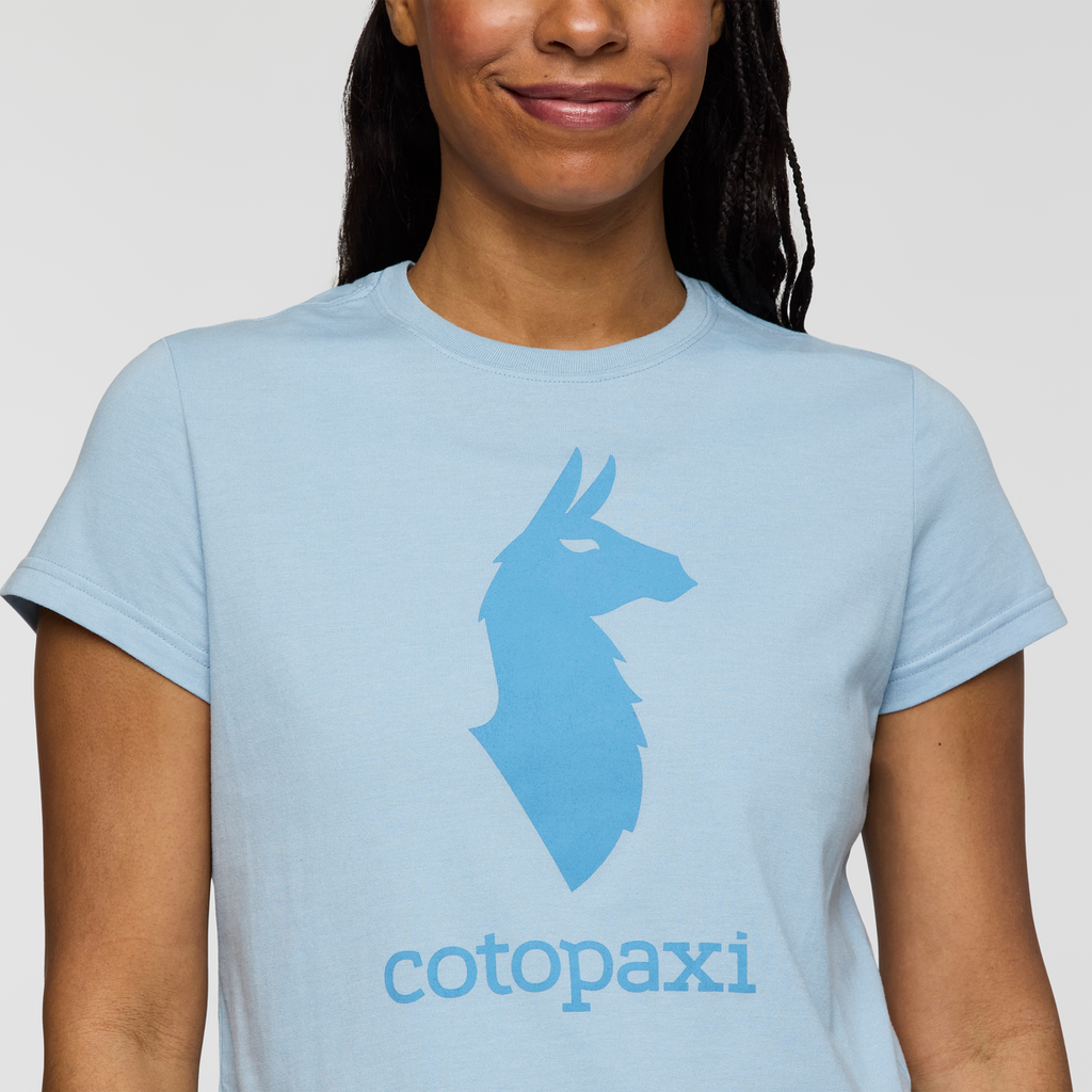 Cotopaxi Llama T-Shirt - Women's, Iceberg, Model Charlie