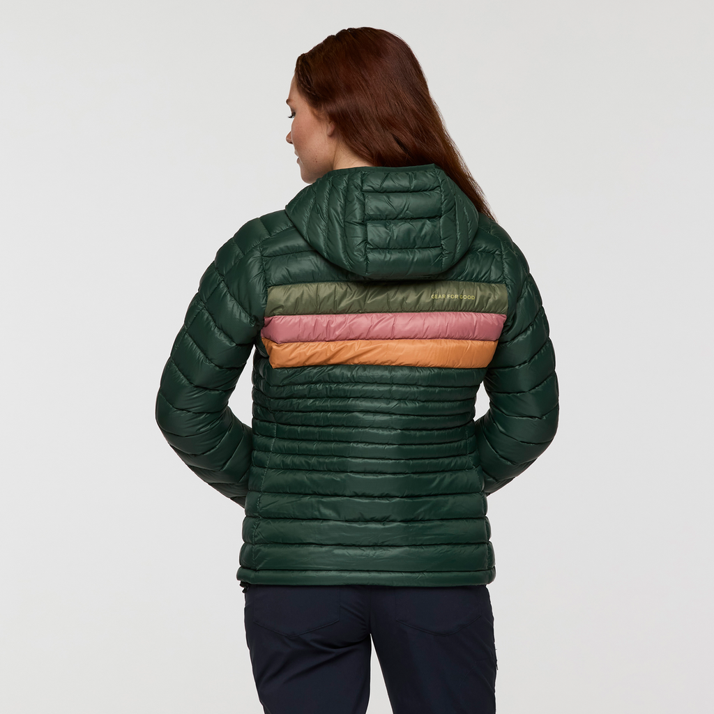 Fuego Down Hooded Jacket - Women's, Cargo Stripes, Model Caitlyn