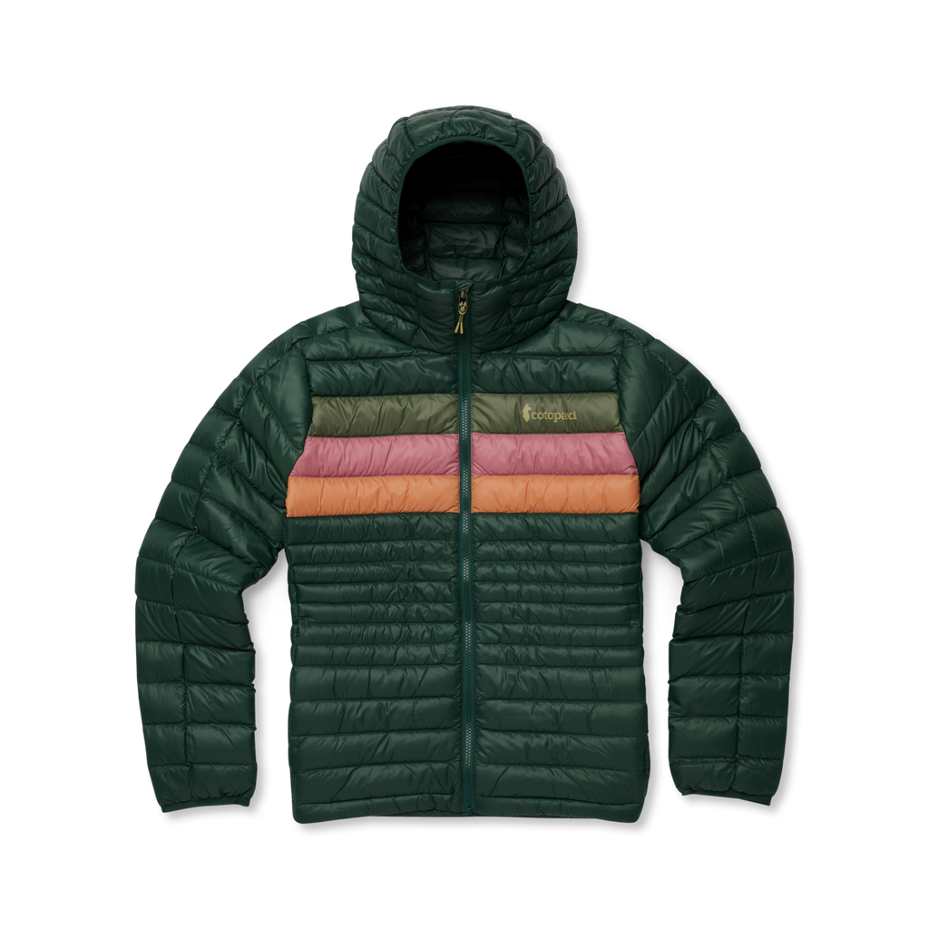 Fuego Down Hooded Jacket - Women's, Cargo Stripes, Model Caitlyn, flatlay