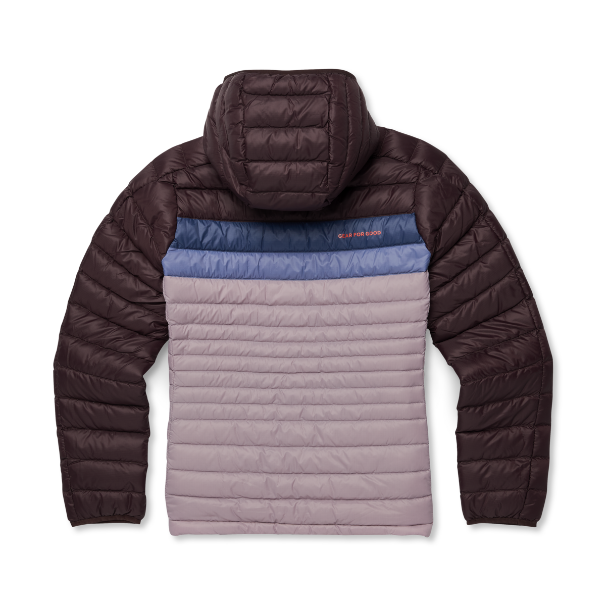 Fuego Down Hooded Jacket - Women's, Coffee/Quartz, Model Avery