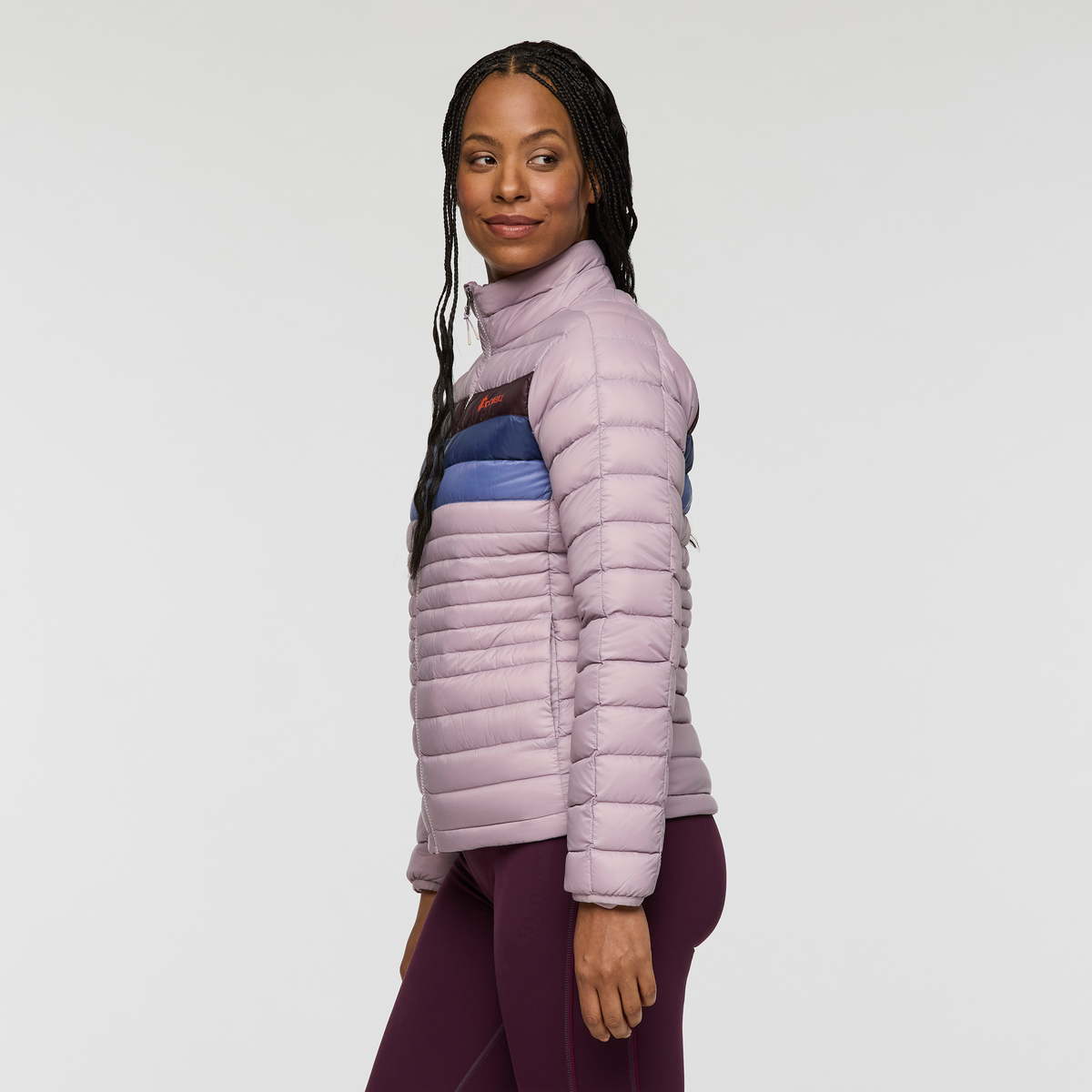 Fuego Down Jacket - Women's, Quartz Stripes, Model Charlie