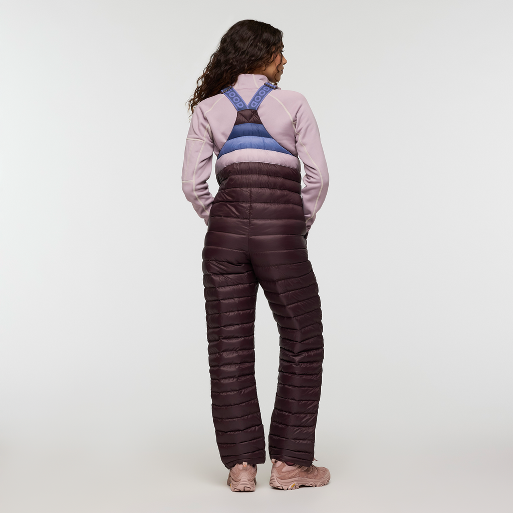 Fuego Down Overall - Women's Redesign, Coffee Stripes, Model Avery