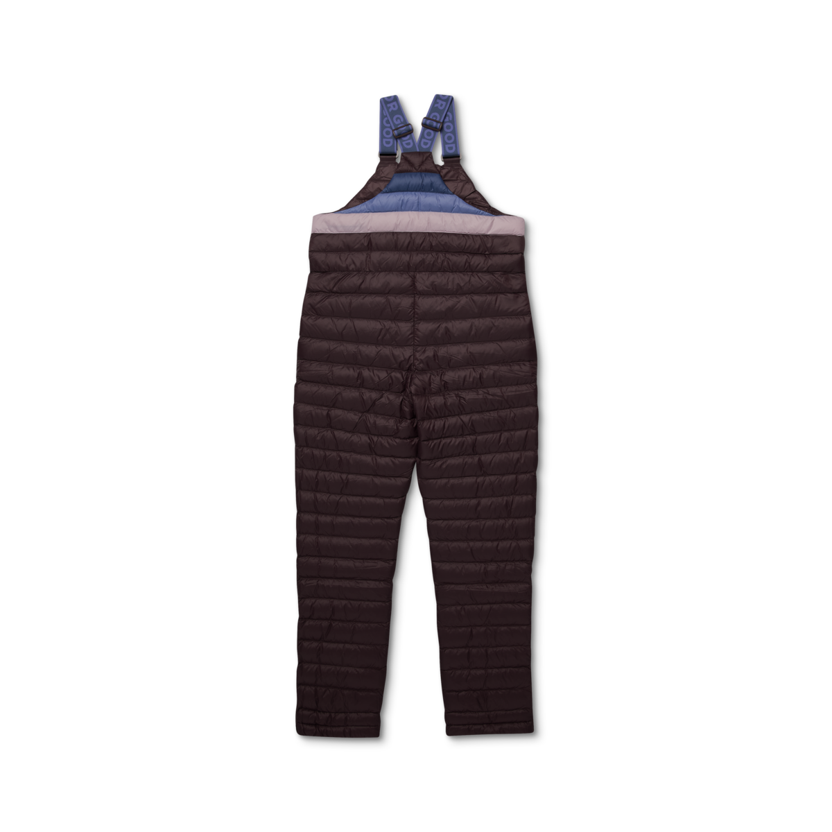 Fuego Down Overall - Women's Redesign, Coffee Stripes, Model Avery