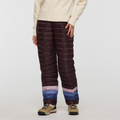 Fuego Down Pant - Women's, Coffee Stripes, Model Avery