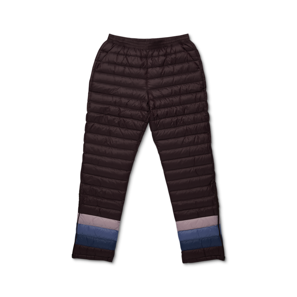 Fuego Down Pant - Women's, Coffee Stripes, Model Avery